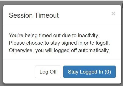 Session timeout modal react